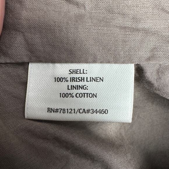 Eileen Fisher Brown A-Line Knee Length Ruffled Irish Linen Skirt Petite Small - Picture 5 of 8